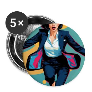 Pop Art Boss: Dynamic Corporate Heroine - Buttons large 2.2'' (5-pack) - white