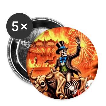Fire Circus Skeleton Rider - Buttons large 2.2'' (5-pack) - white