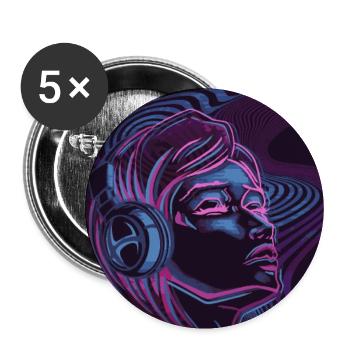 NEON TRANCE WOMEN - Buttons large 2.2'' (5-pack) - white