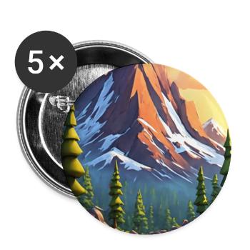 Sunlit Peak Landscape - Buttons large 2.2'' (5-pack) - white