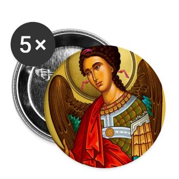 Archangel Michael Icon in Bold Sacred Art - Buttons large 2.2'' (5-pack) - white