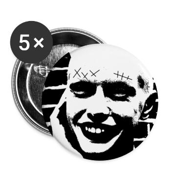 Devil Horns Kid Stencil - Buttons large 2.2'' (5-pack) - white