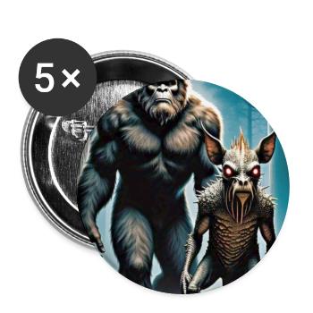 Bigfoot and chupacabra forest walkers full moon  - Buttons large 2.2'' (5-pack) - white
