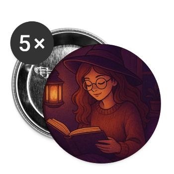 Cozy Witch Reading Night - Buttons large 2.2'' (5-pack) - white