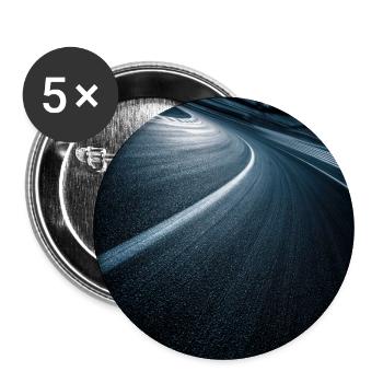 Night Track Blur Neon Blue - Buttons large 2.2'' (5-pack) - white