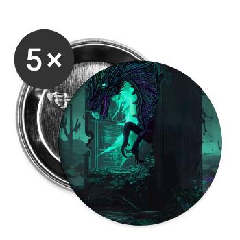 Neon Dragon in Desert Techno Tomb - Buttons large 2.2'' (5-pack) - white