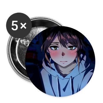 Night Owl Anime Hoodie Glow - Buttons large 2.2'' (5-pack) - white
