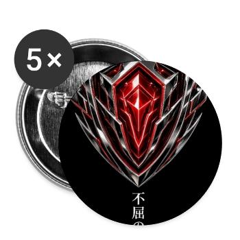 Unbroken Cyberpunk Chrome Aegis Shield Graphic Tee - Buttons large 2.2'' (5-pack) - white