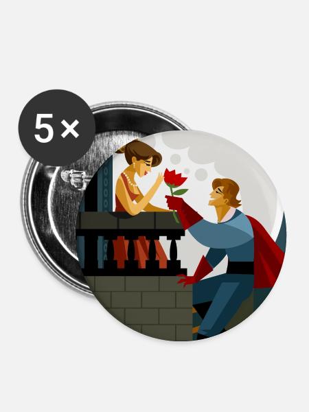 romeo and juliet - Buttons large 2.2'' (5-pack) - white