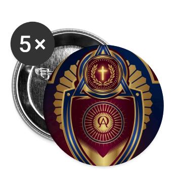 Alpha & Omega Crest Shield - Buttons large 2.2'' (5-pack) - white