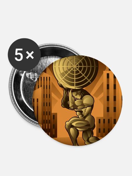 atlas shrugged holding the globe - Buttons large 2.2'' (5-pack) - white