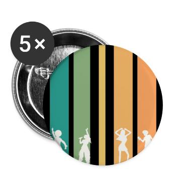 Retro Nostalgic Silhouette Stripes - Buttons large 2.2'' (5-pack) - white