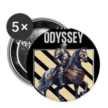 Odyssey Knight on Striped Frame - Buttons large 2.2'' (5-pack) - white