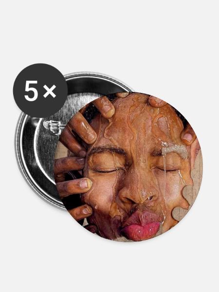 Surreal Mud Mask Portrait Design - Buttons large 2.2'' (5-pack) - white