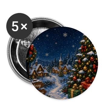 Snowlit Christmas Village - Buttons large 2.2'' (5-pack) - white