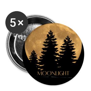 Moonlit Pines Silhouette - Buttons large 2.2'' (5-pack) - white