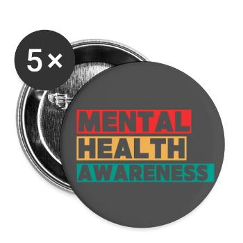 Colorblock Mental Health Awareness - Buttons large 2.2'' (5-pack) - white