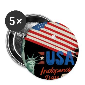 USA Independence Day Brush Flag - Buttons large 2.2'' (5-pack) - white