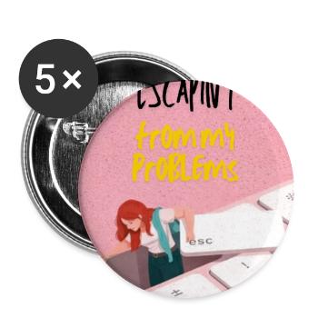 Escaping from My Problems - Buttons large 2.2'' (5-pack) - white