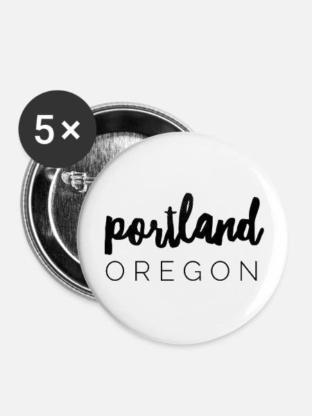 Portland Oregon - Buttons large 2.2'' (5-pack) - white