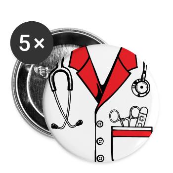 Doctor Stethoscope - Buttons large 2.2'' (5-pack) - white