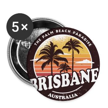 Brisbane Australia Vintage Beach Design - Buttons large 2.2'' (5-pack) - white