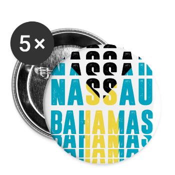 Nassau Bahamas flag design - Buttons large 2.2'' (5-pack) - white