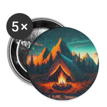 Life Is Better At The Campground Campfire Family - Buttons large 2.2'' (5-pack) - white