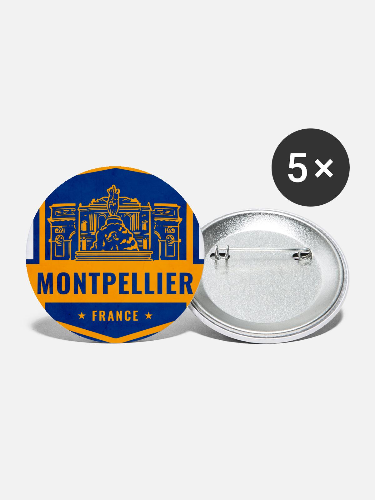 Montpellier Emblem Patch - Buttons large 2.2'' (5-pack) - white