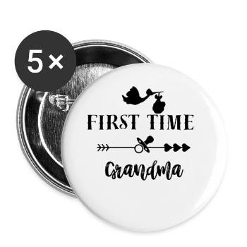Grandmother for the first time- expecting a granma - Buttons large 2.2'' (5-pack) - white