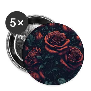 Bouquet of Red Roses With Leaves Digital Art - Buttons large 2.2'' (5-pack) - white