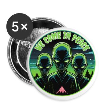 We Come In Peace - Buttons large 2.2'' (5-pack) - white