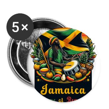Jamaica home of reggae - Buttons large 2.2'' (5-pack) - white