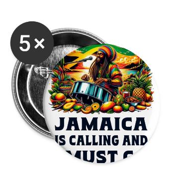 Jamaica is calling I must go - Buttons large 2.2'' (5-pack) - white