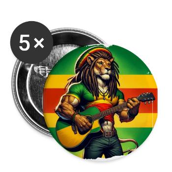 Jamaica lion reggae music - Buttons large 2.2'' (5-pack) - white