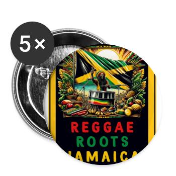 Reggae roots Jamaica - Buttons large 2.2'' (5-pack) - white