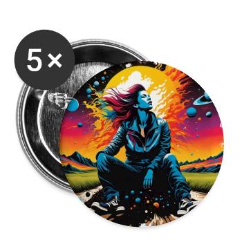Colorful Portrait – Graphic Art - Buttons large 2.2'' (5-pack) - white