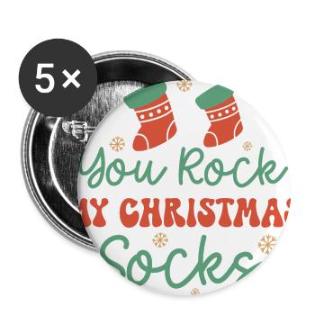 You Rock My Christmas Socks - Buttons large 2.2'' (5-pack) - white