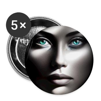 "Emerald Gaze" - Buttons large 2.2'' (5-pack) - white