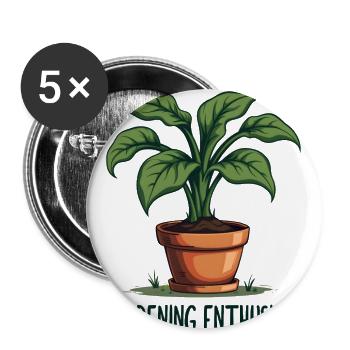 Gardening Enthusiast - Buttons large 2.2'' (5-pack) - white
