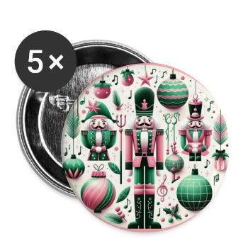 Pastel Nutcracker Holiday Medley - Buttons large 2.2'' (5-pack) - white