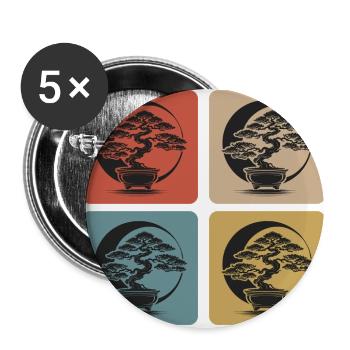 Bonsai Sunset - Buttons large 2.2'' (5-pack) - white