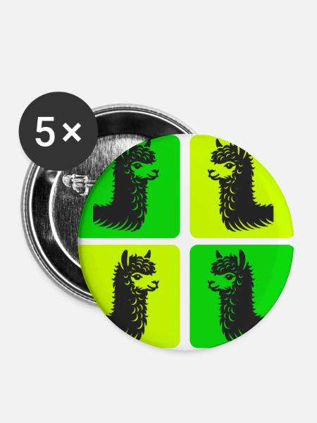 Alpaka Vibes - Buttons large 2.2'' (5-pack) - white