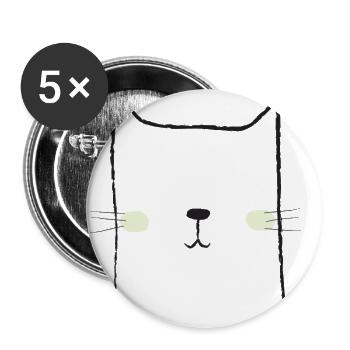 Patriotic  Cat with Blue Eyes - Buttons large 2.2'' (5-pack) - white