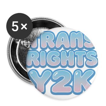 Trans Rights Y2K Bubble Design - Buttons large 2.2'' (5-pack) - white