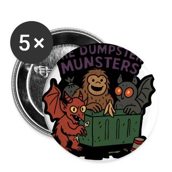 The Dumpster Munsters Halloween Crew - Buttons large 2.2'' (5-pack) - white