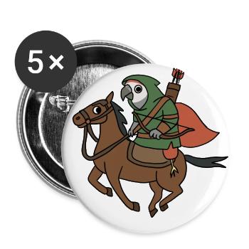 Epic Archer Parrot Riding Horse - Buttons large 2.2'' (5-pack) - white