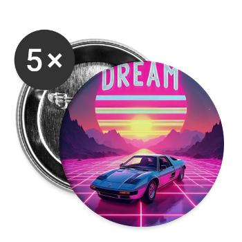 The Retro Futuristic Sunset - Buttons large 2.2'' (5-pack) - white