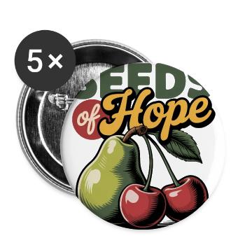 Seeds of Hope Retro Fruit Shirt - Buttons large 2.2'' (5-pack) - white