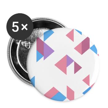 Pink Blue Prism Geometric Mosaic - Buttons large 2.2'' (5-pack) - white